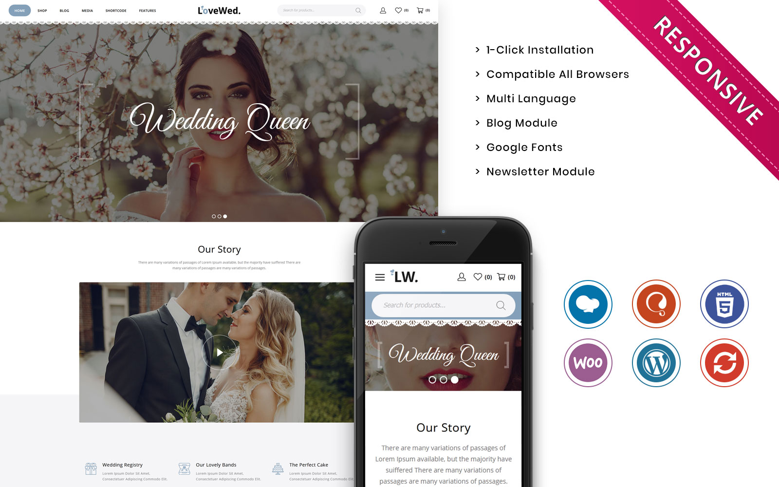 Lovewed - The Wedding Store Responsive WooCommerce Theme