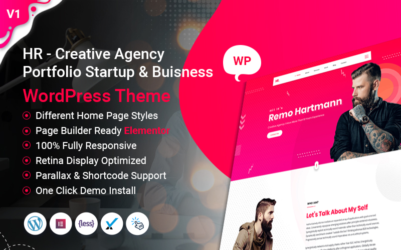 HR - Creative Agency Portfolio Startup Business WordPress Theme