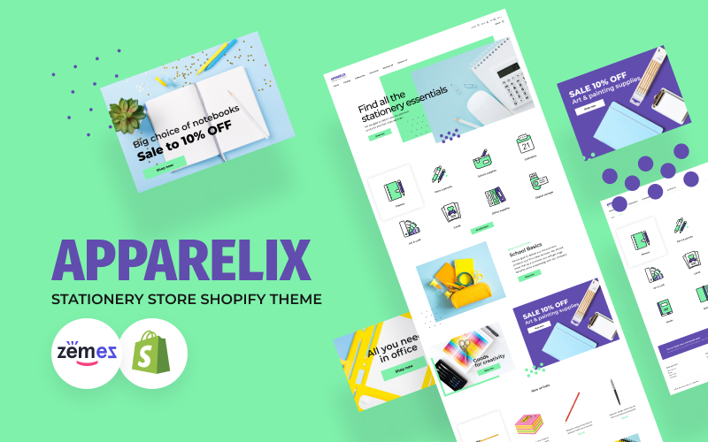 Apparelix - Stationery Clean Shopify Theme