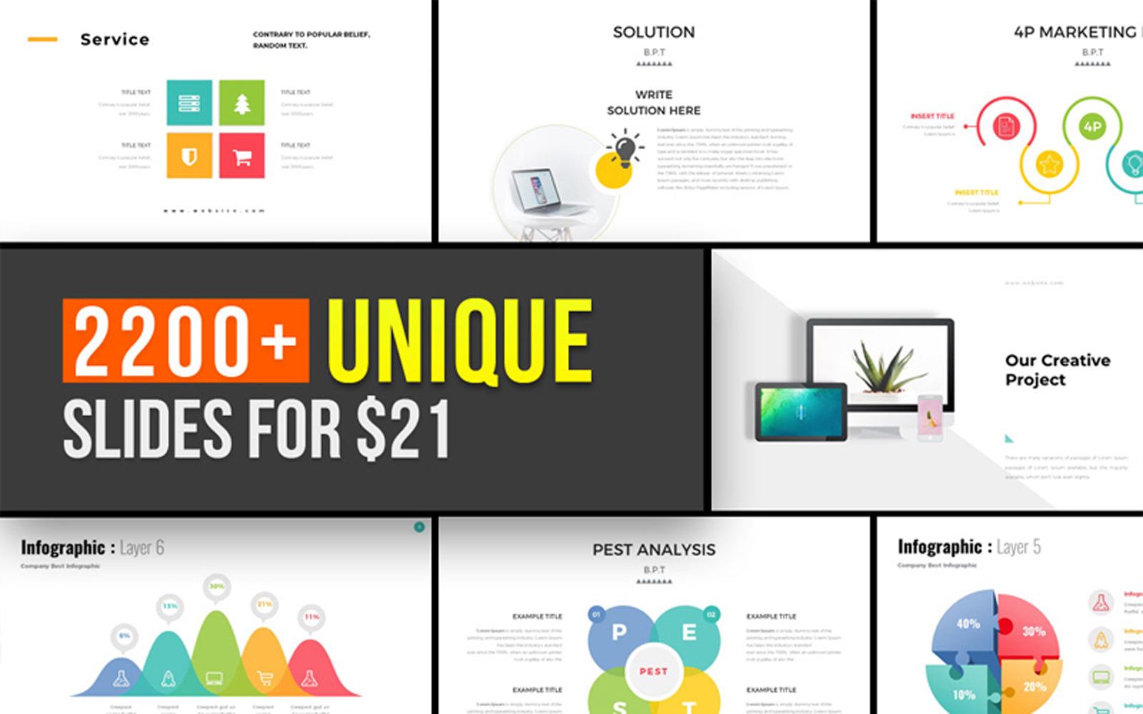 Entire Pack Presentation PowerPoint template for $22