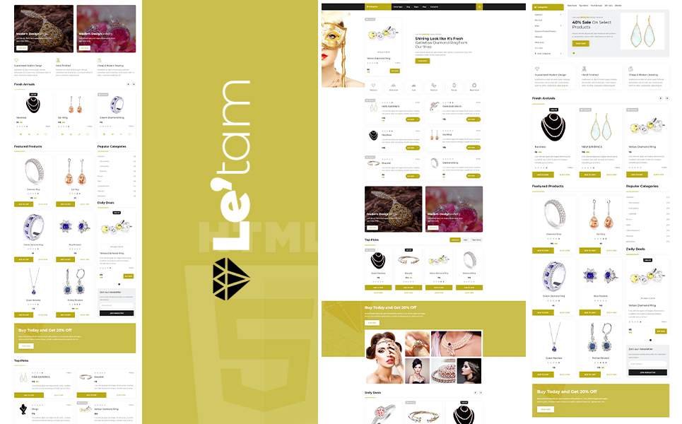 Le'tam | Jewelry Shop HTML5 Website Template