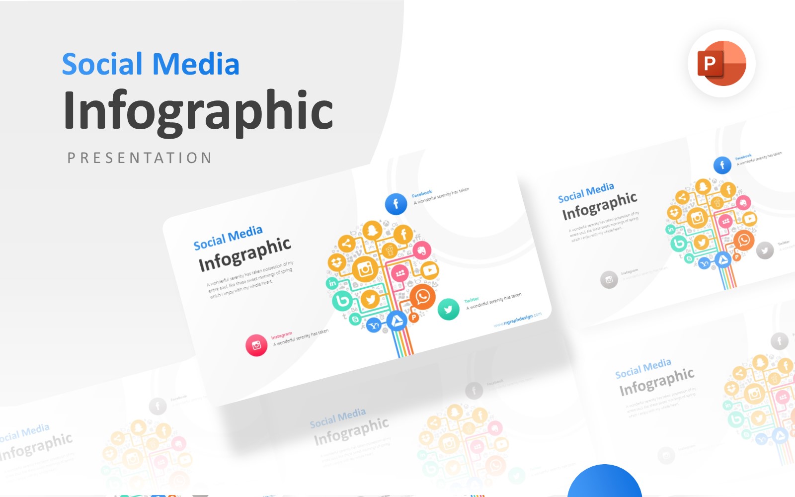 Social Media Icons Factor Infographic Presentation PowerPoint template