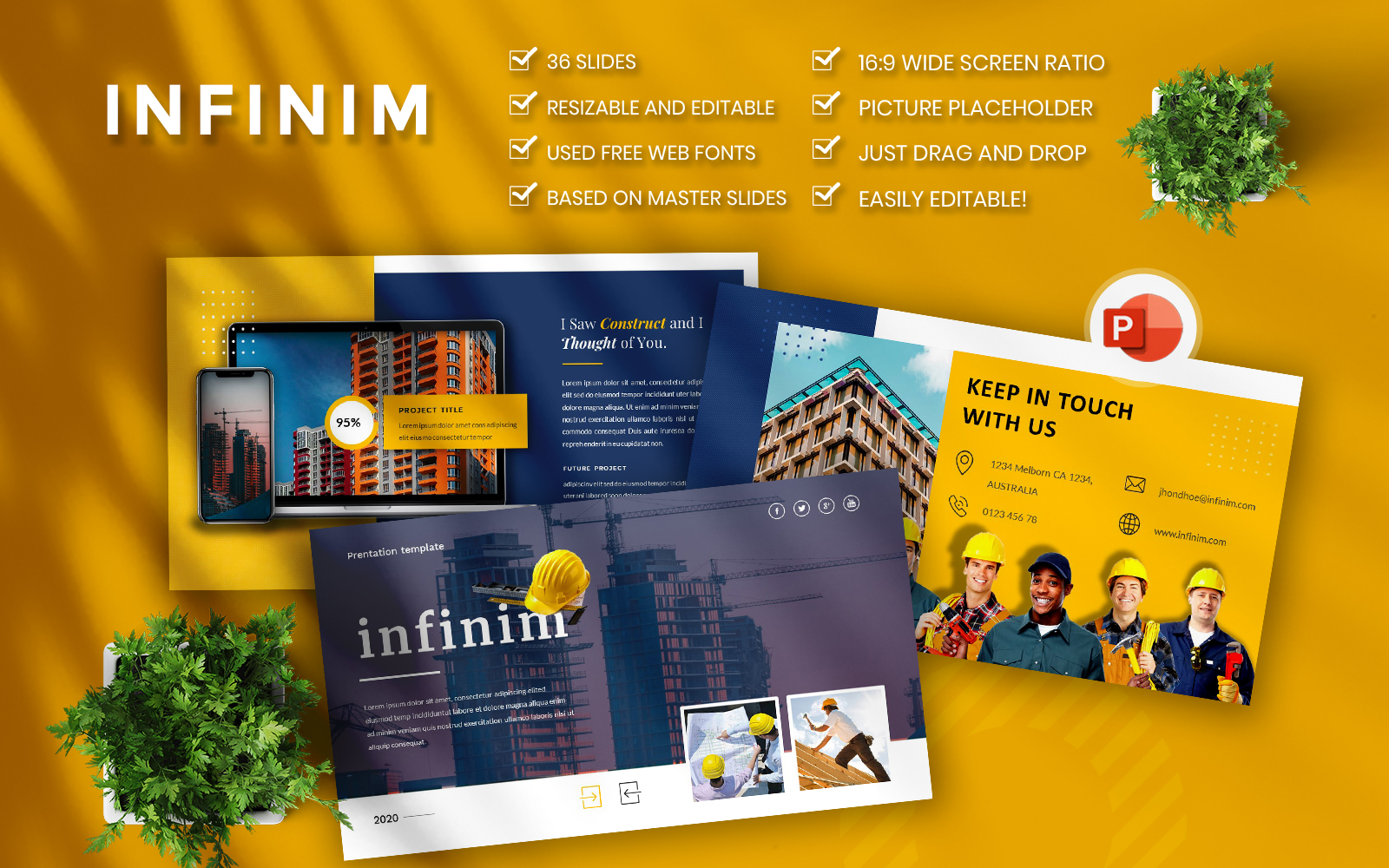 Infinim - Contructuion Business PowerPoint template