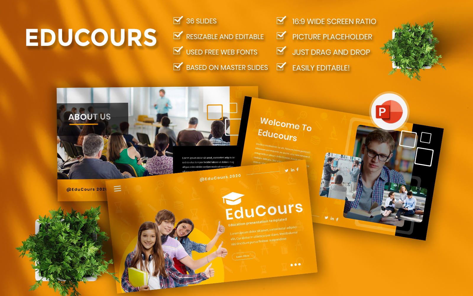 Educourse Business PowerPoint template