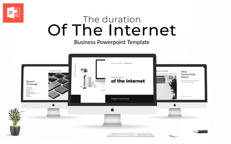 The Duration of the Internet Presentation PowerPoint template
