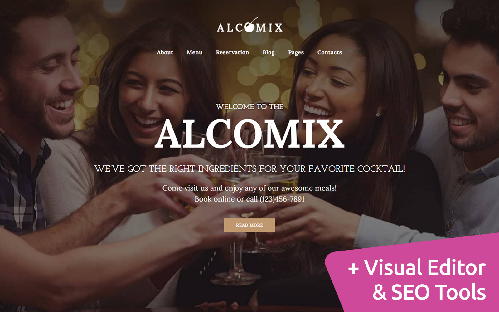 Alcomix - Cocktail Bar Moto CMS 3 Template