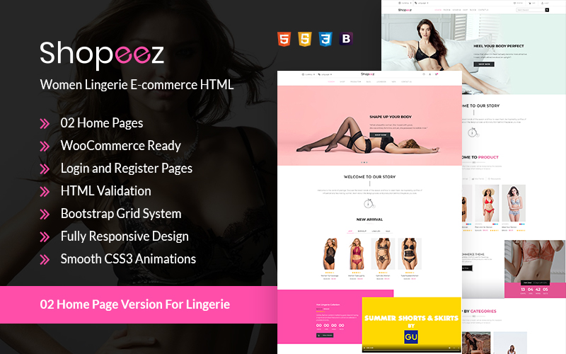 Women Lingerie Website Design - MotoCMS