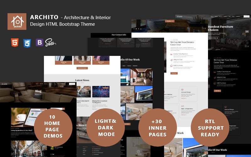 Archito - Modern Architecture & Interior Design Responsive Bootstrap Website Template