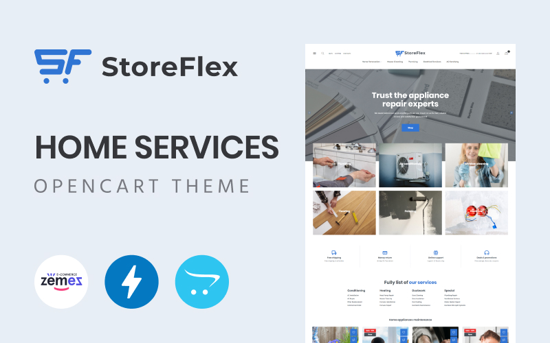 Storeflex Home Services OpenCart Template