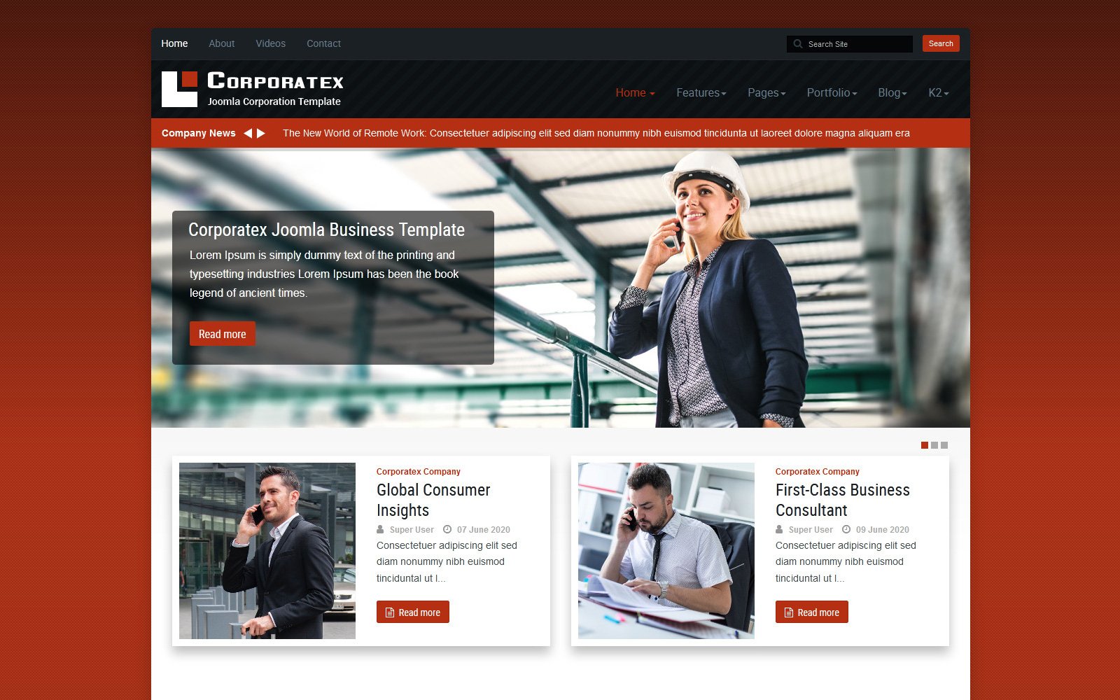 Corporatex Business-Corporation Joomla Template