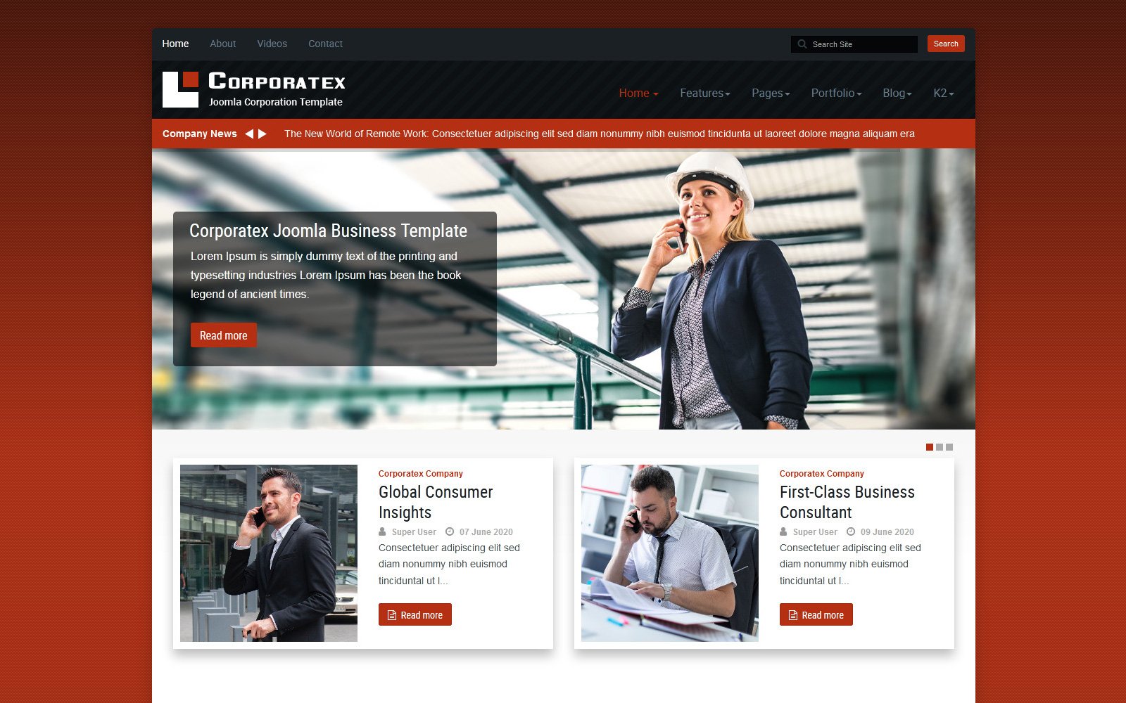 Corporatex Business-Corporation Joomla 3 Template