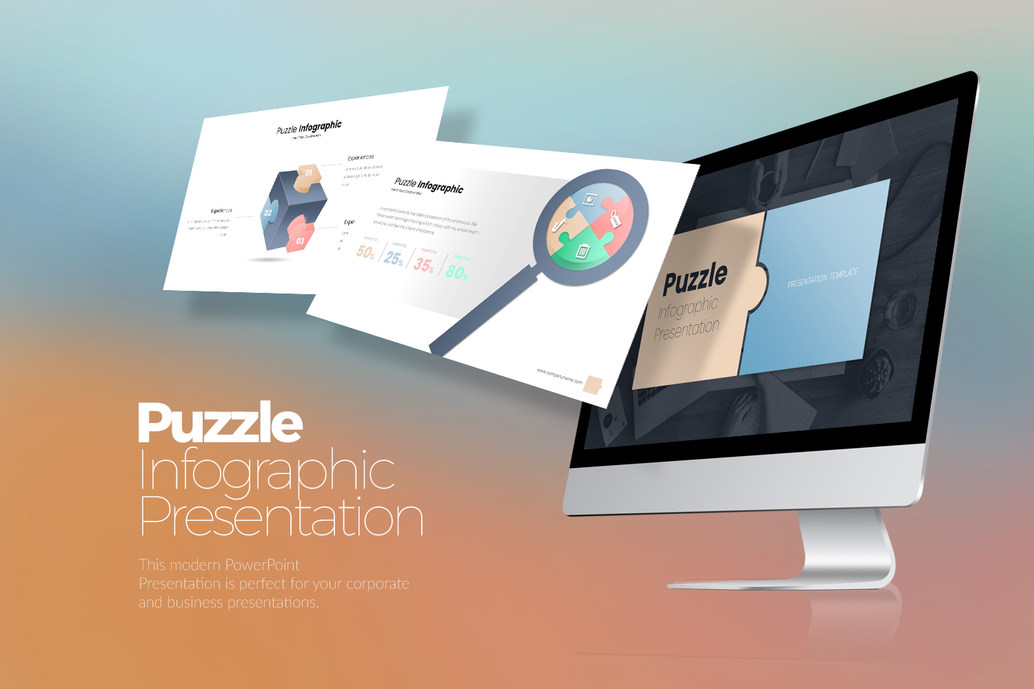 Puzzle Infographic PowerPoint template