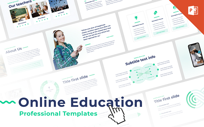Online Education PowerPoint template