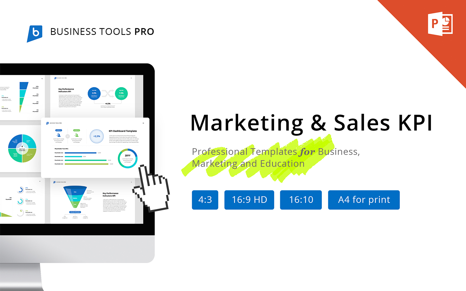 Marketing and Sales KPI PowerPoint template