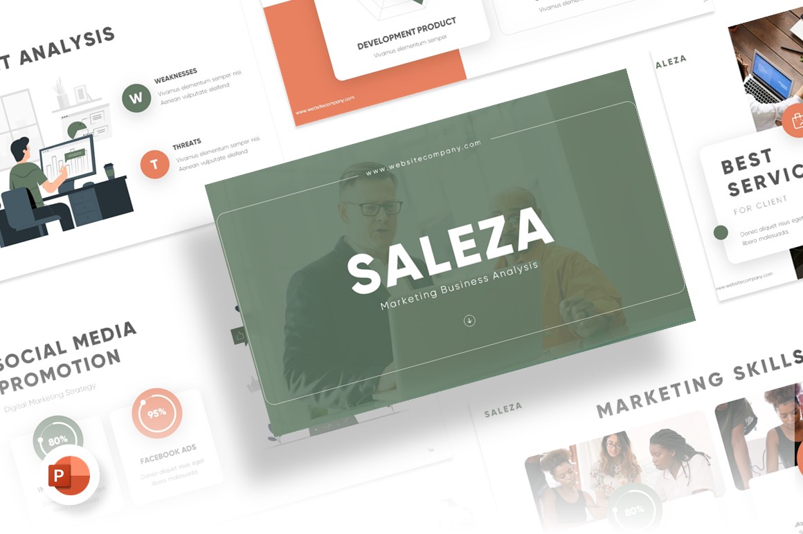 Saleza Marketing Presentation PowerPoint template