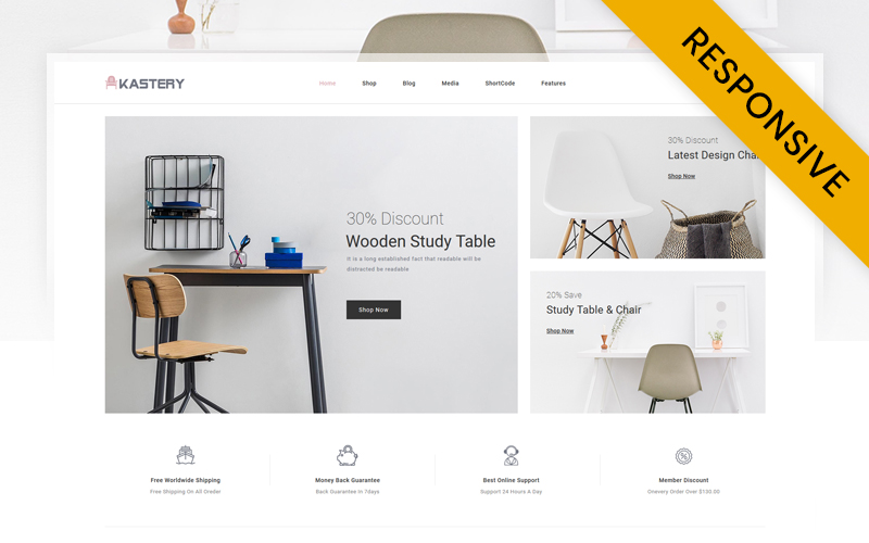 Kastery - Wood Furniture Store Elementor WooCommerce Responsive Theme