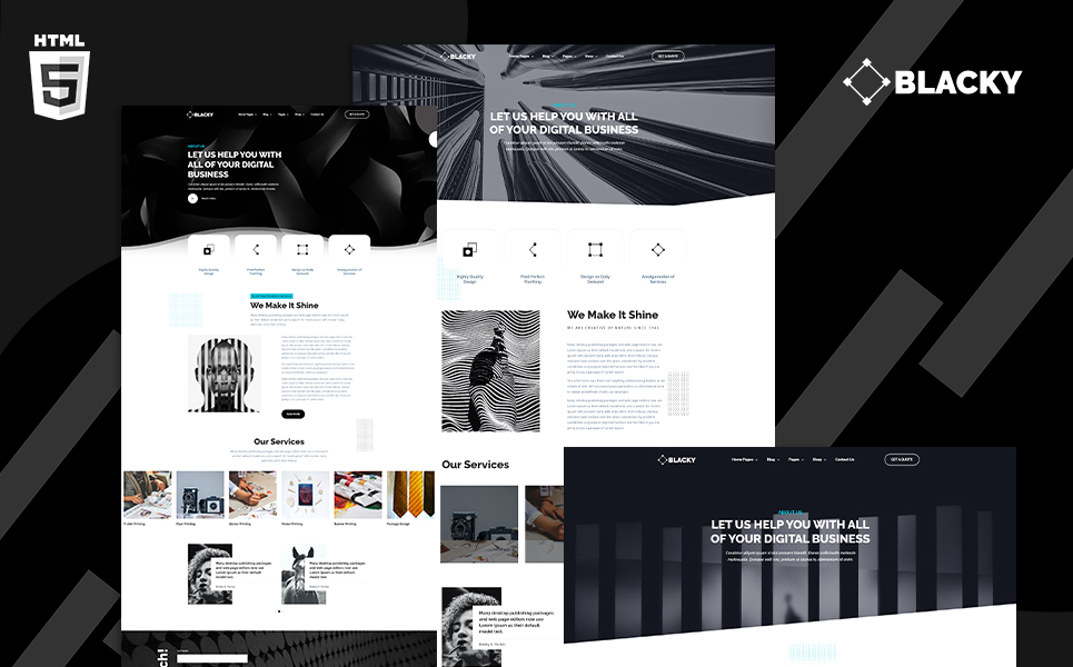 Blacky Minimal Digital Agency Website Template