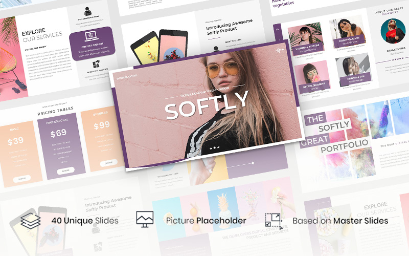 Softly – Creative Business PowerPoint template
