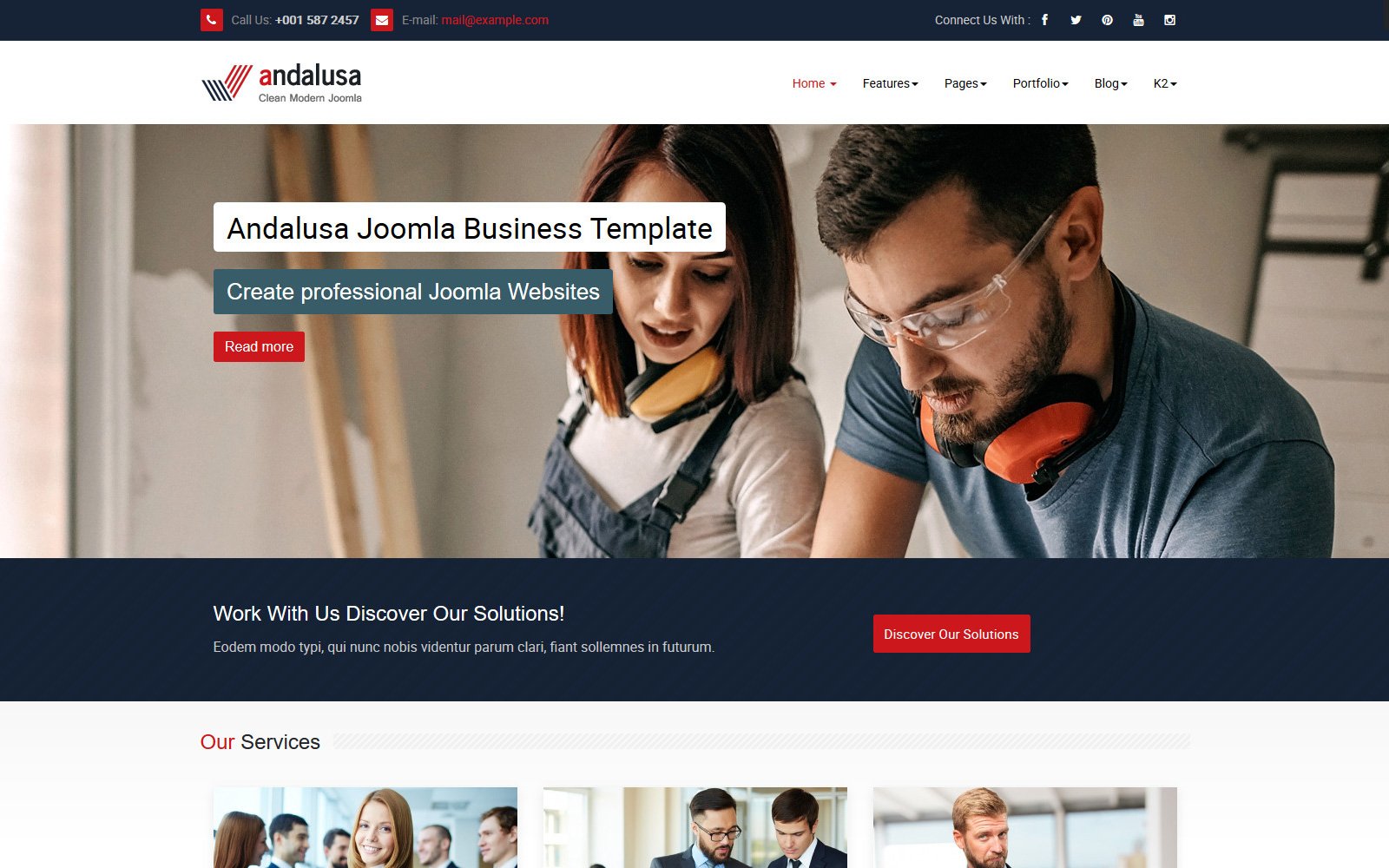 Andalusa Business-Corporation Joomla 4 and Joomla 3 Template