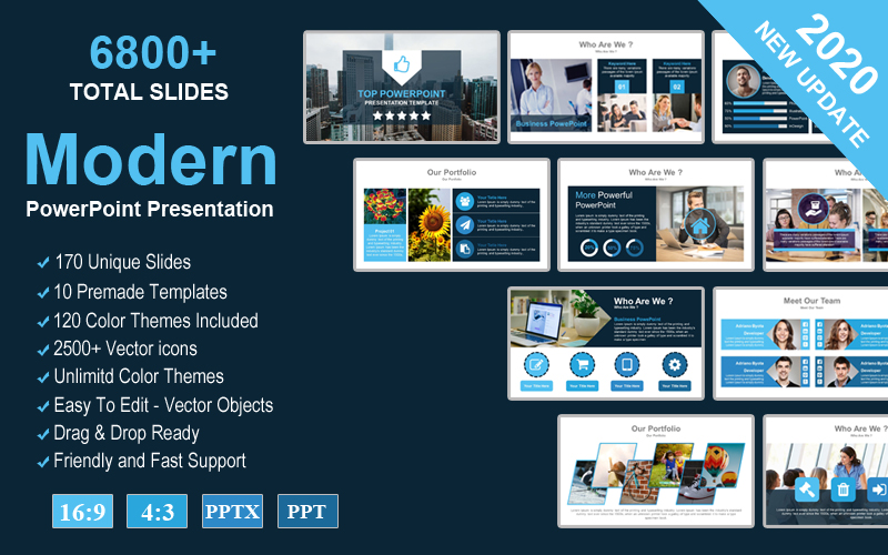 Top - Modern Creative Presentation PowerPoint template