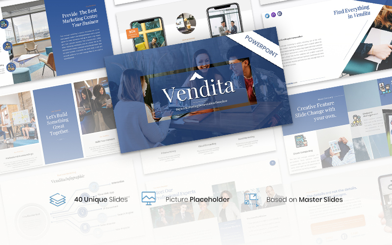 Vendita – Digital Marketing Presentation PowerPoint template