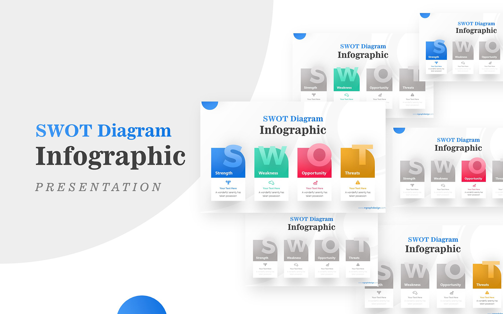 Colorful SWOT Analysis Infographic Presentation PowerPoint template