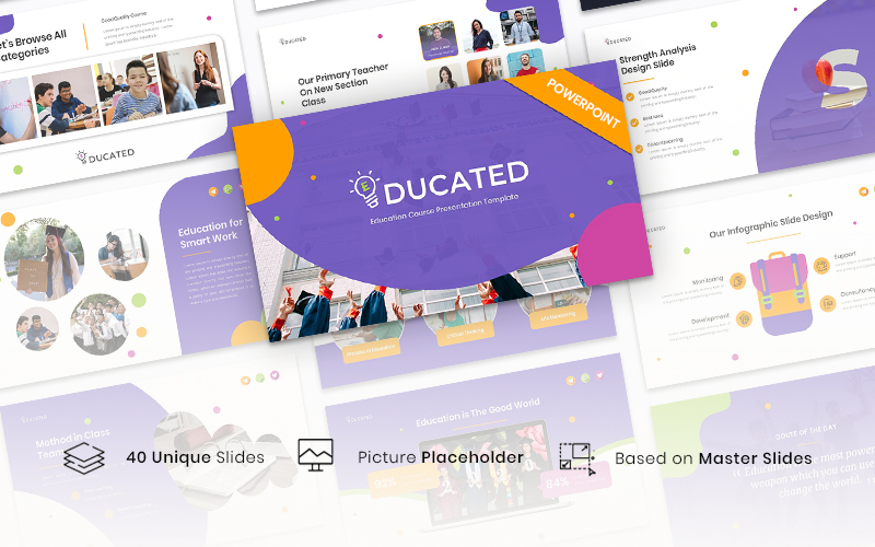 Educated – Education Course PowerPoint template