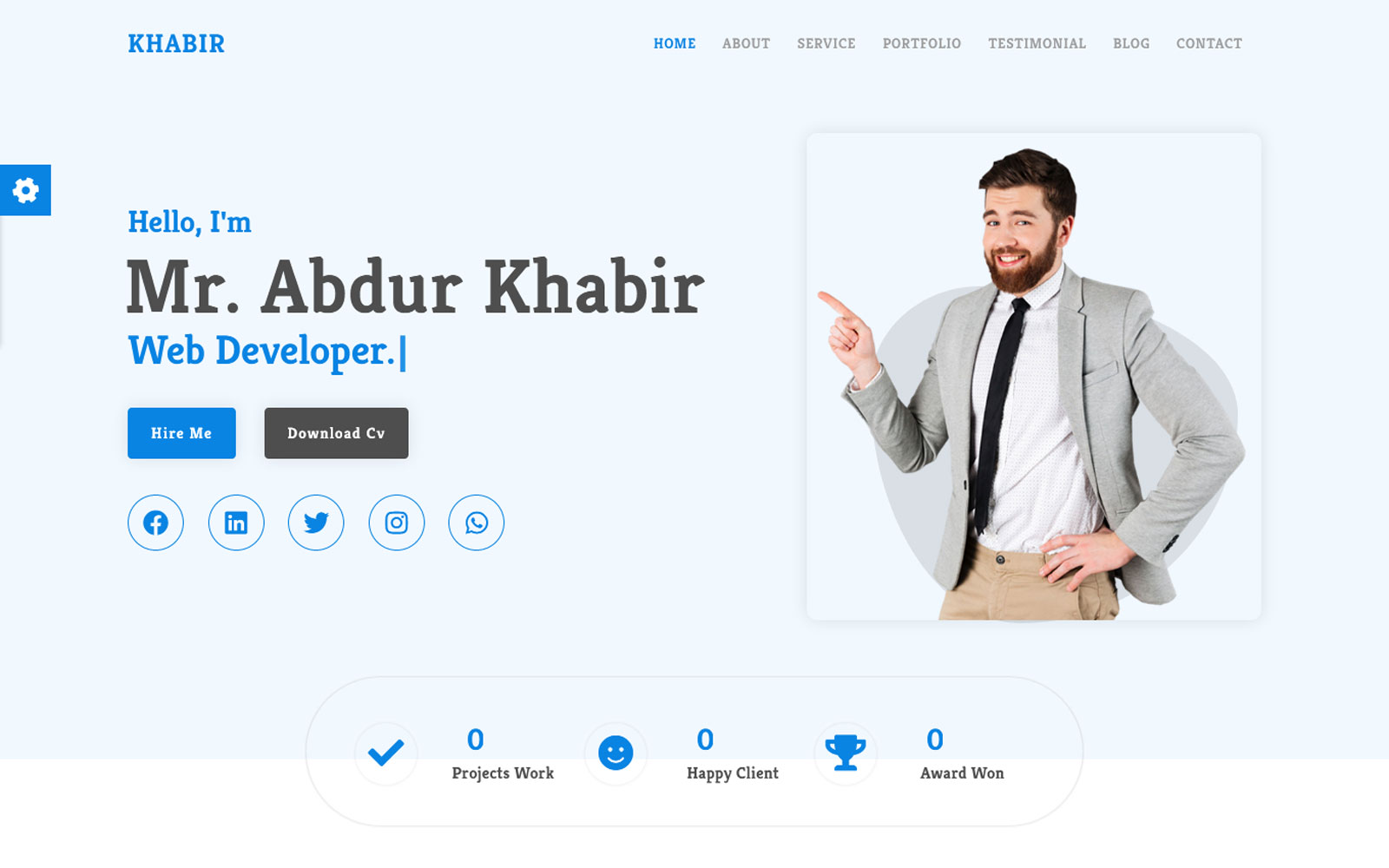 Al-Khabir - Creative Portfolio CV/Resume Landing Page Template