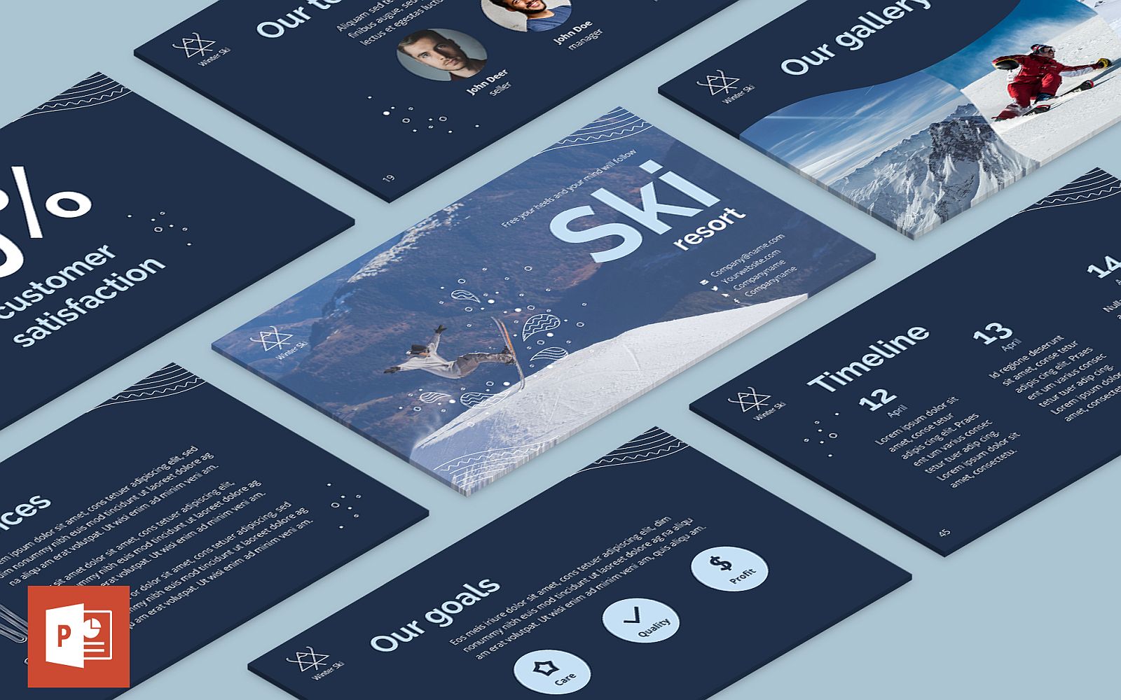 Ski Resort Presentation PowerPoint template