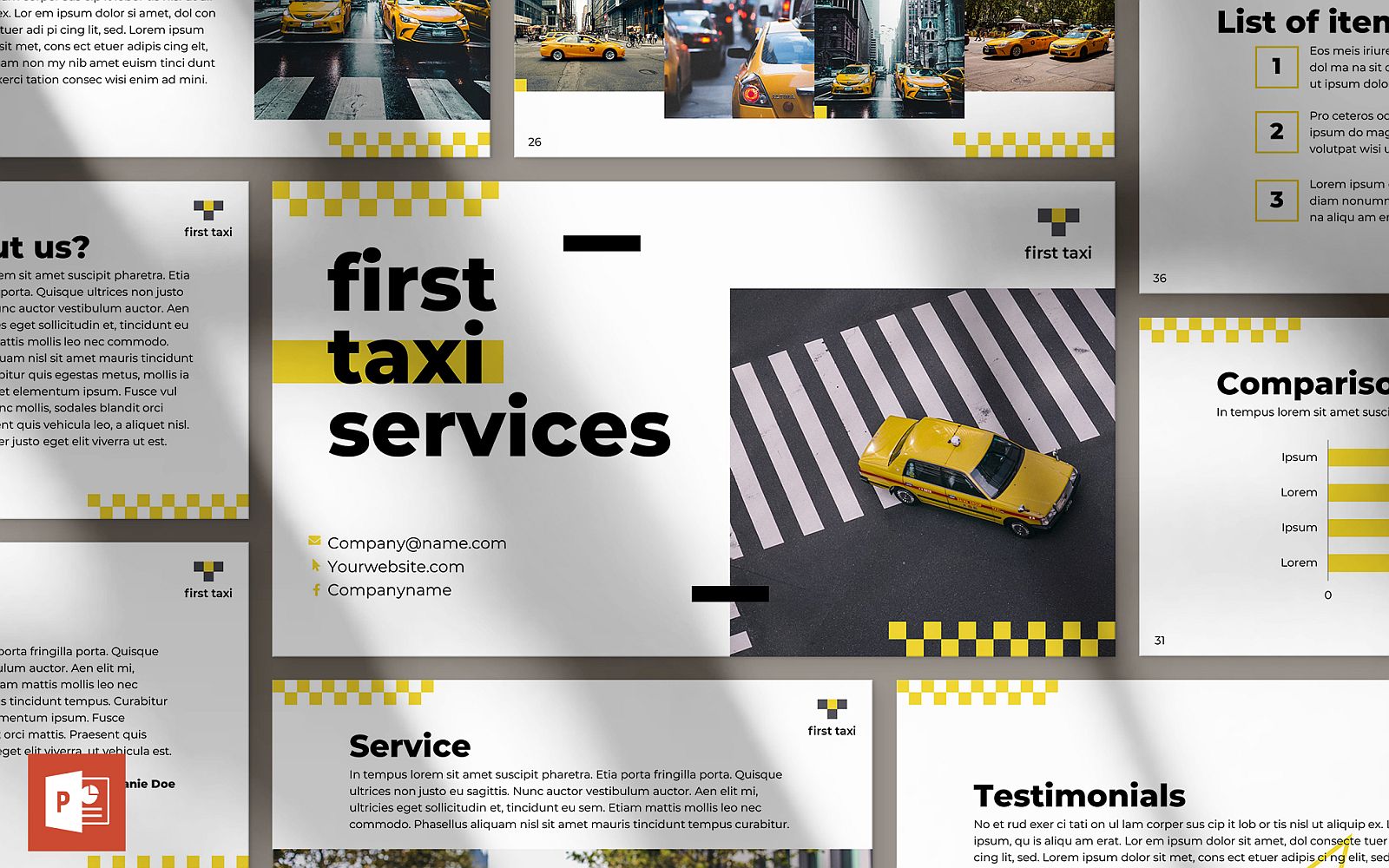 Taxi Service Presentation PowerPoint template
