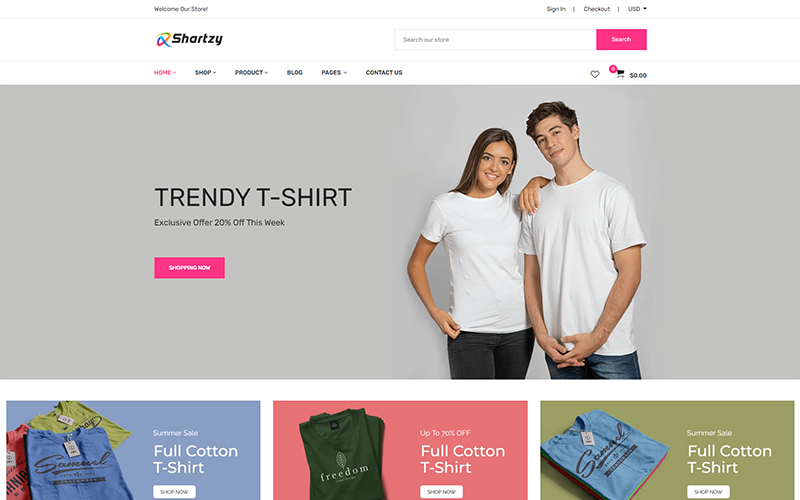 Shartzy - T-Shirt Store Responsive Shopify Theme