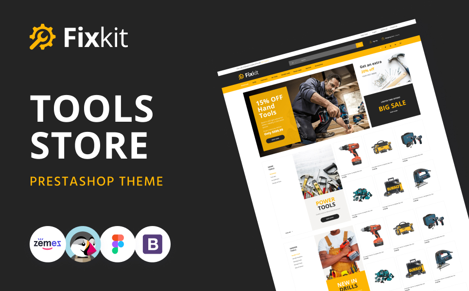 Fixkit - Tools Store Online Template PrestaShop Theme