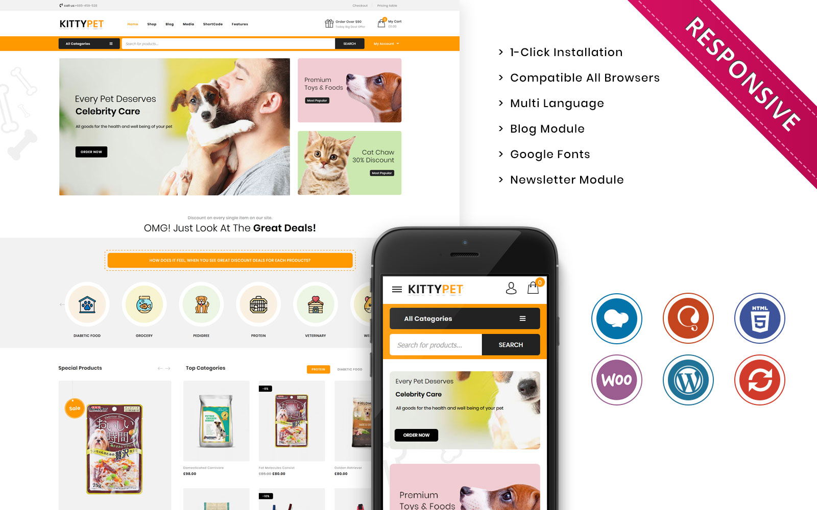 Kittypet - The Pet Store Responsive WooCommerce Theme