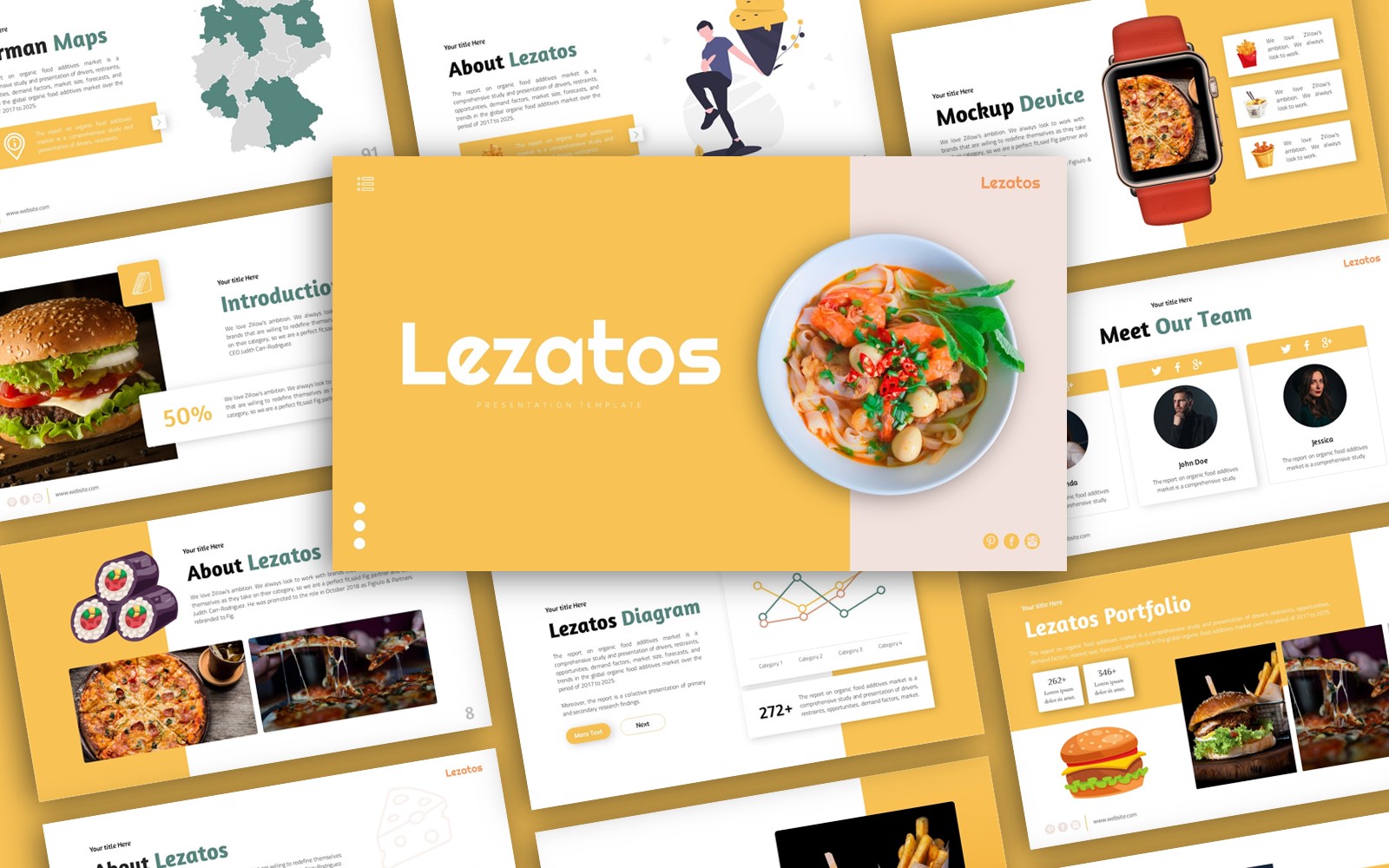 Lezatos Food Presentation PowerPoint template