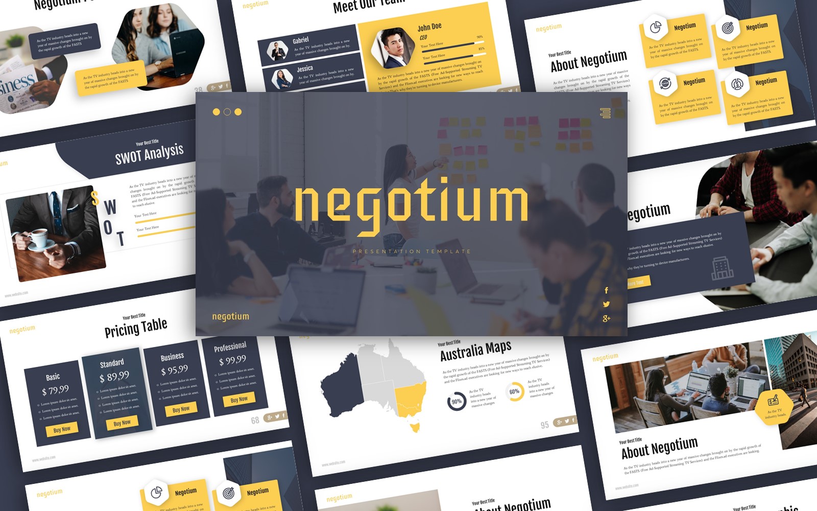 Negotium Business Presentation PowerPoint template