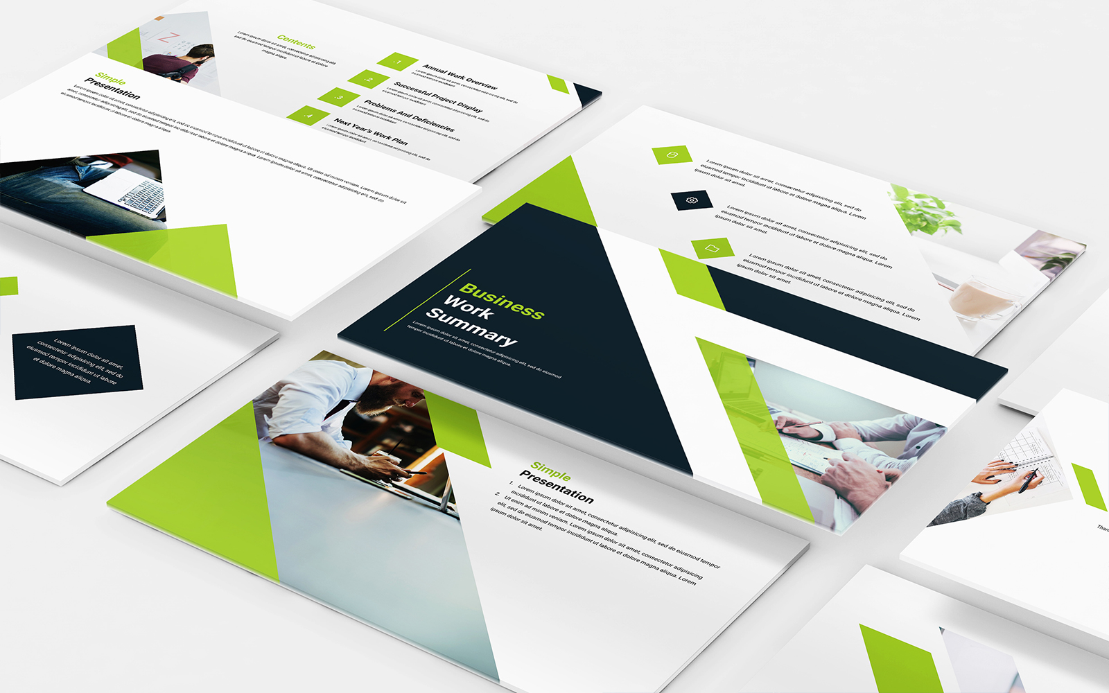 Business work summary PowerPoint template