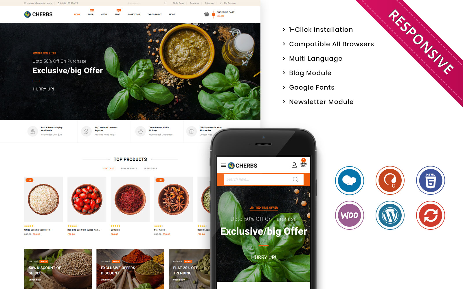 Cherbs - The Spices Store Responsive WooCommerce Theme