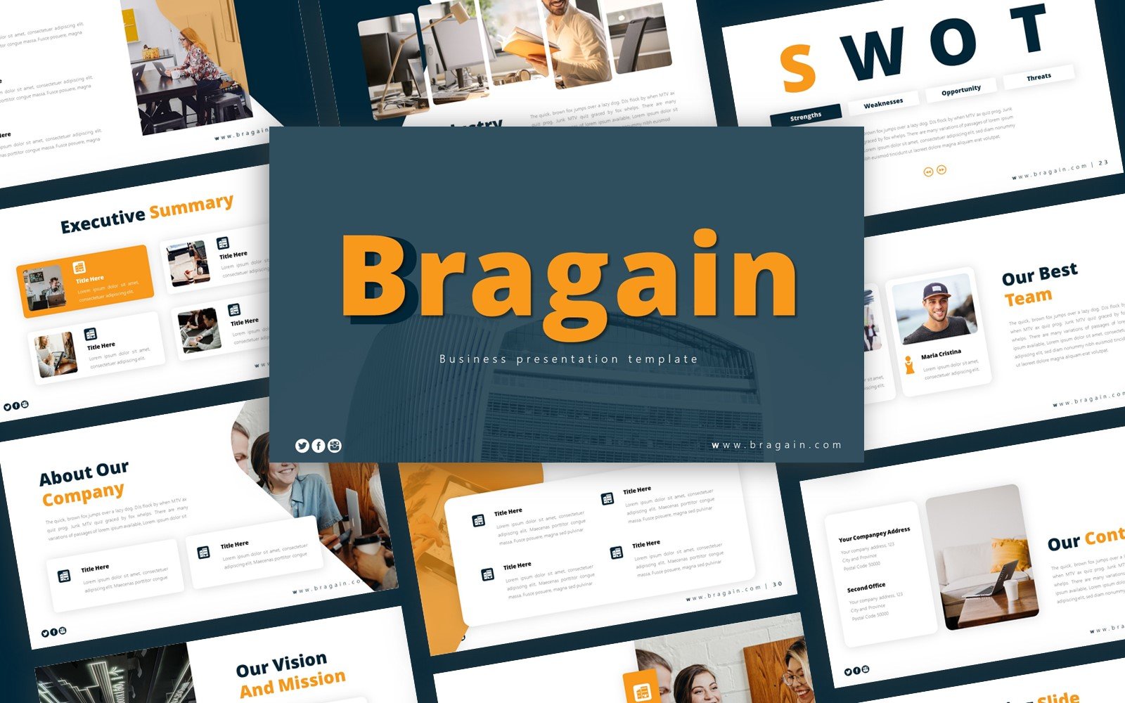 Bragain Business Presentation PowerPoint template