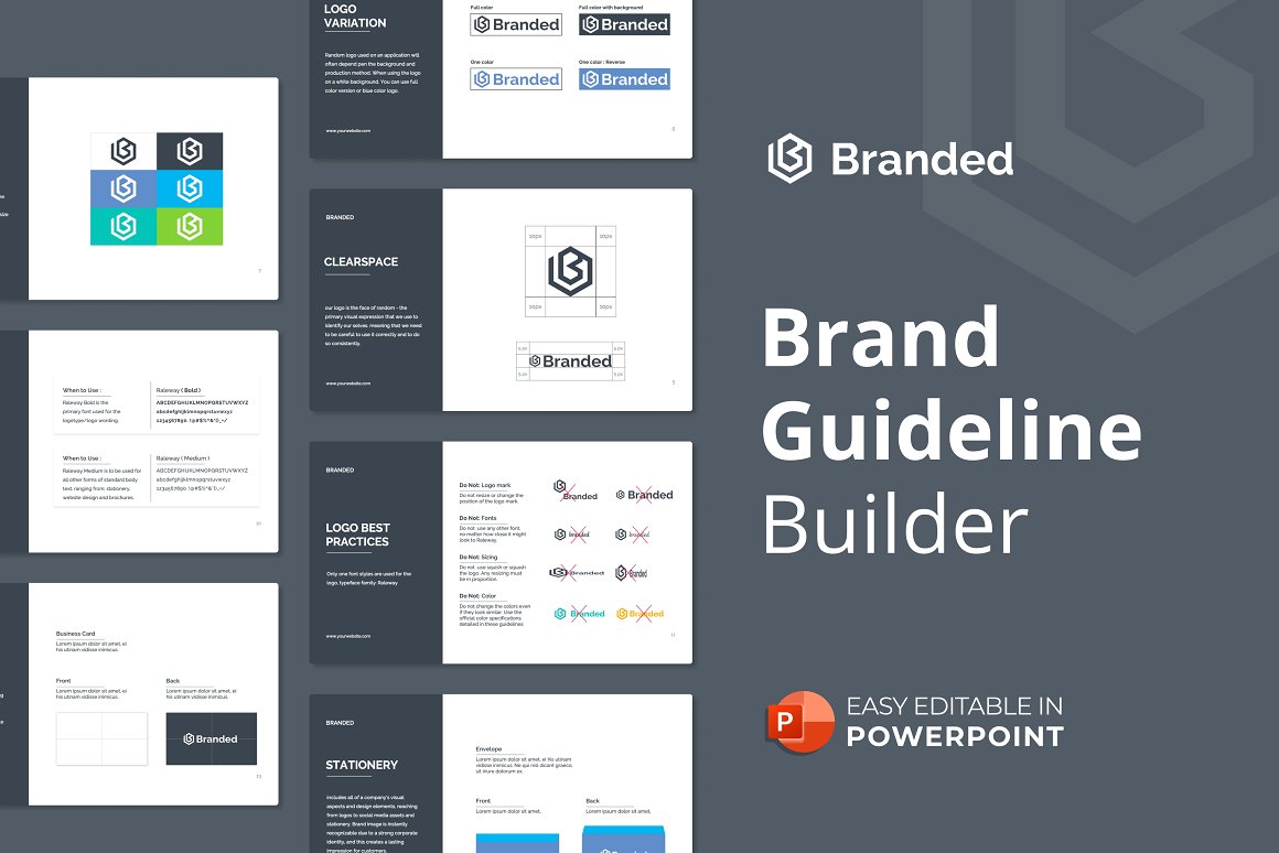 Brand Guideline Builder  Presentation PowerPoint template