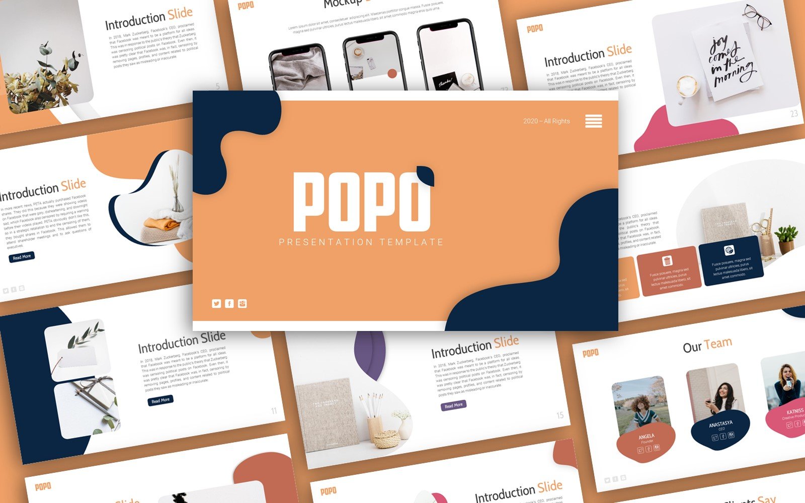 Popo Creative Presentation PowerPoint template