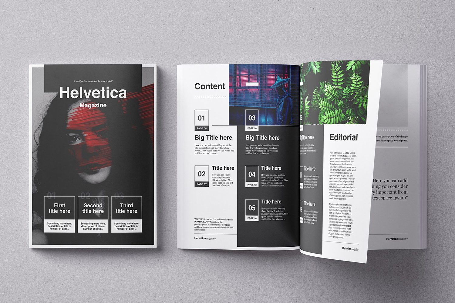 Helvetica Magazine Template