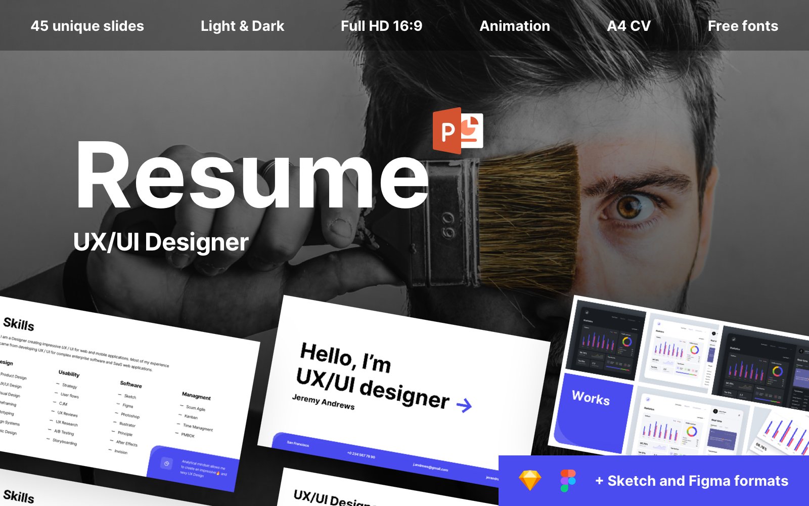 Resume UX/UI Designer PowerPoint template