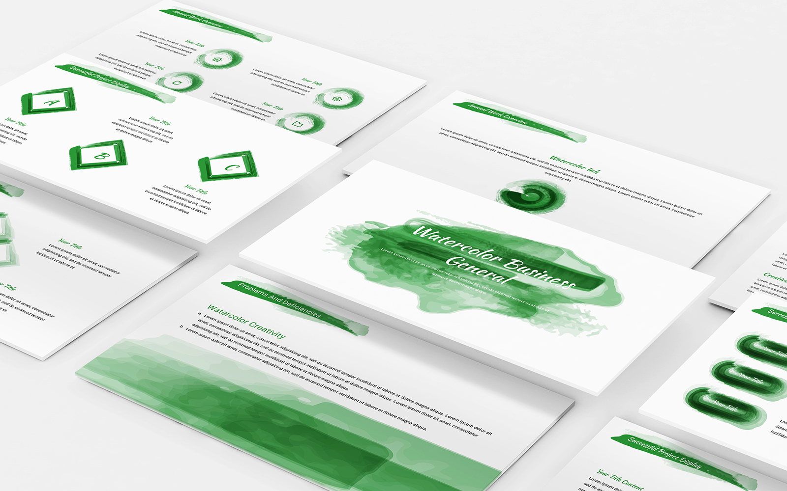 Watercolor Business General PowerPoint template