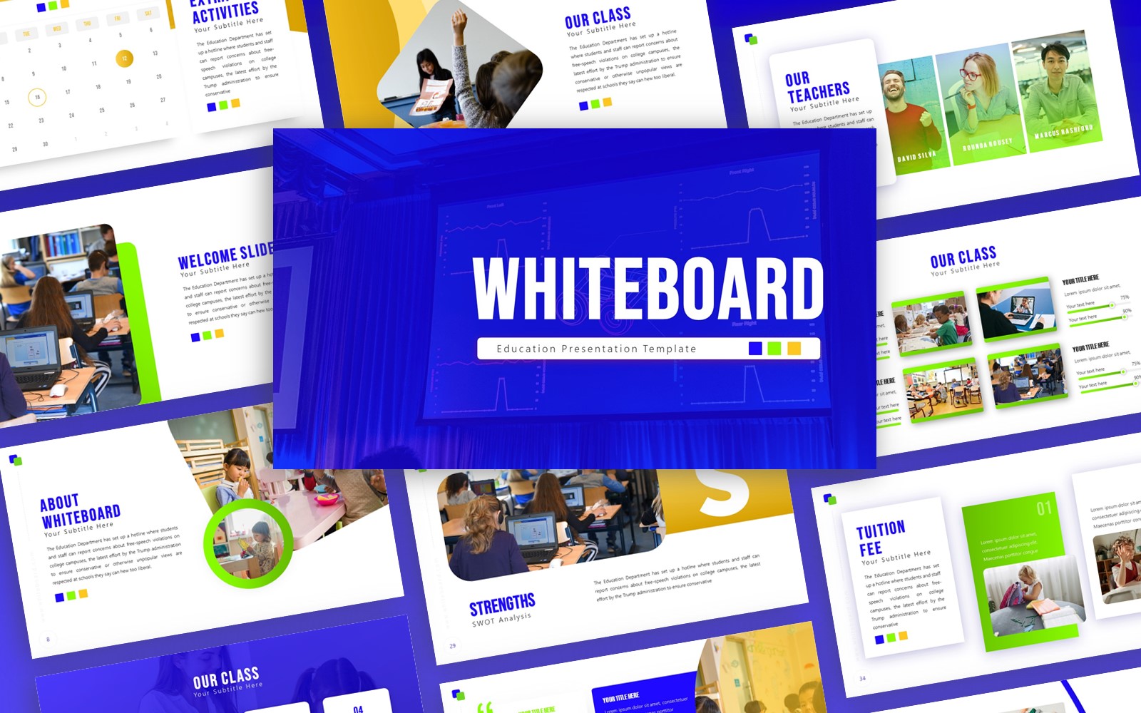Whiteboard Education Presentation PowerPoint template