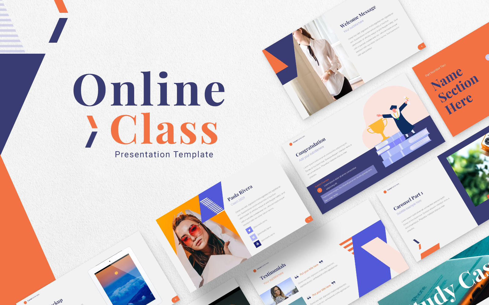 Online Class  Presentation PowerPoint template