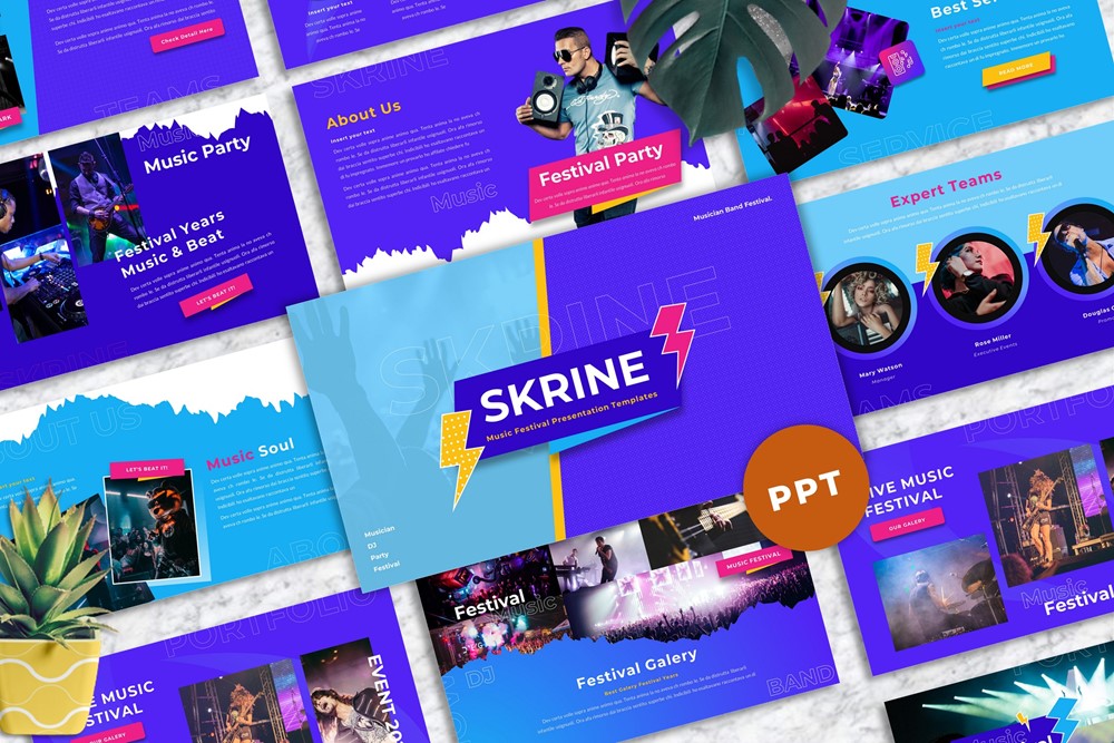 Skrine - Music Festival PowerPoint template