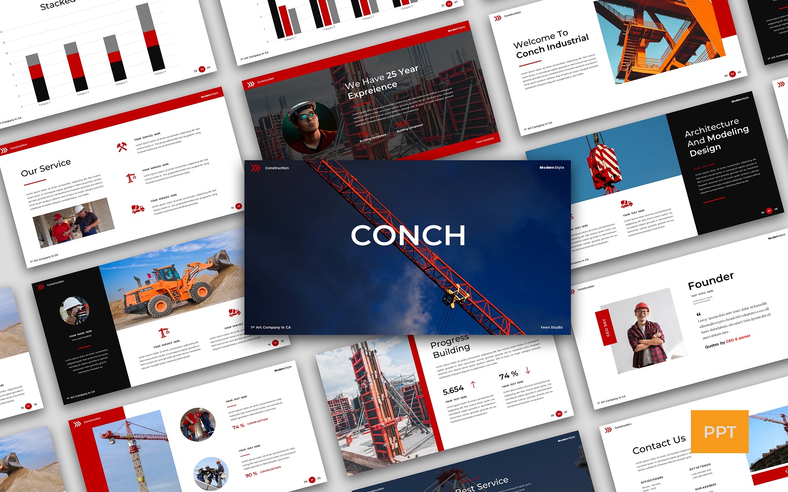 Conch – Construction & Building Presentation PowerPoint template