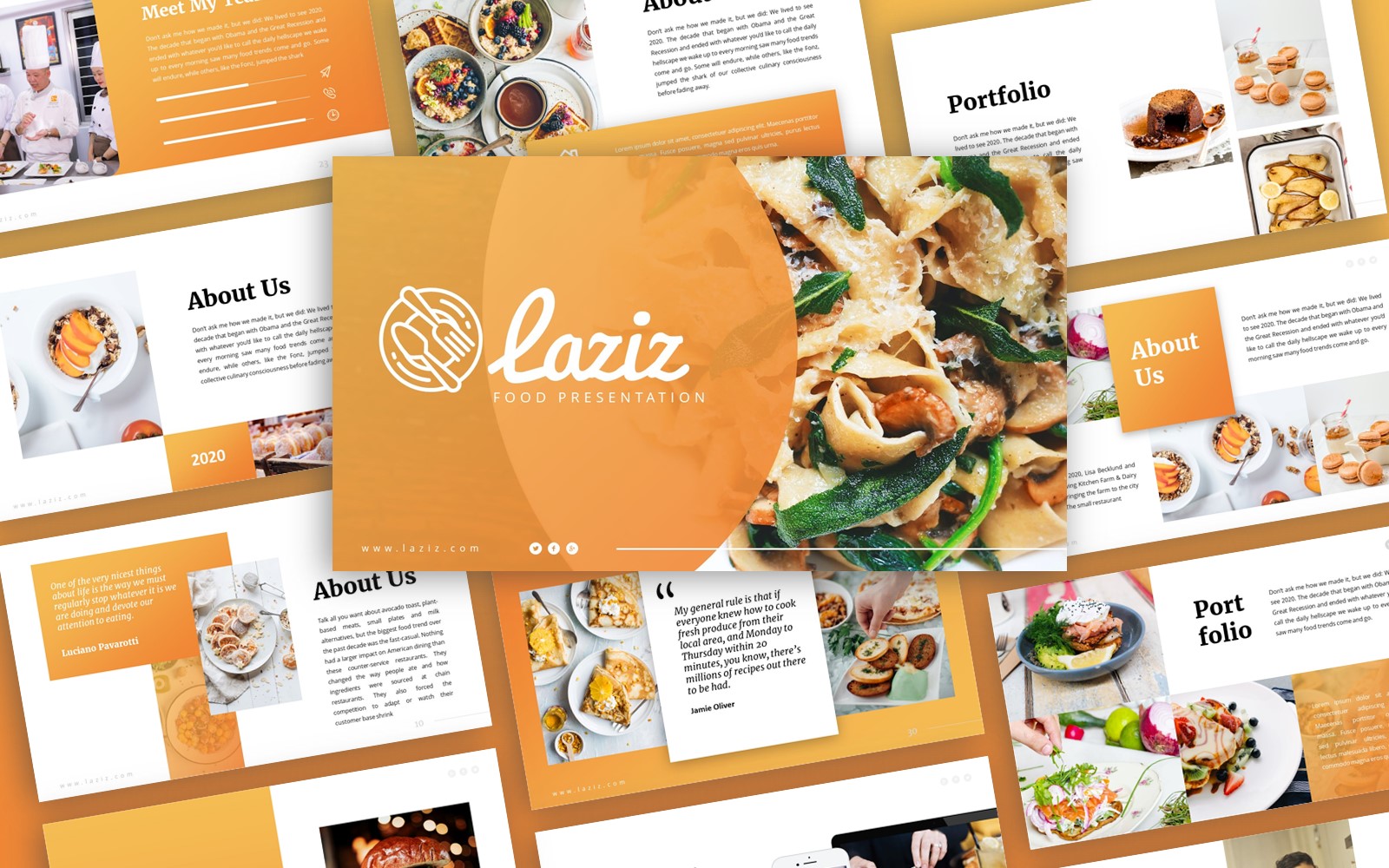 Laziz Food Presentation PowerPoint template