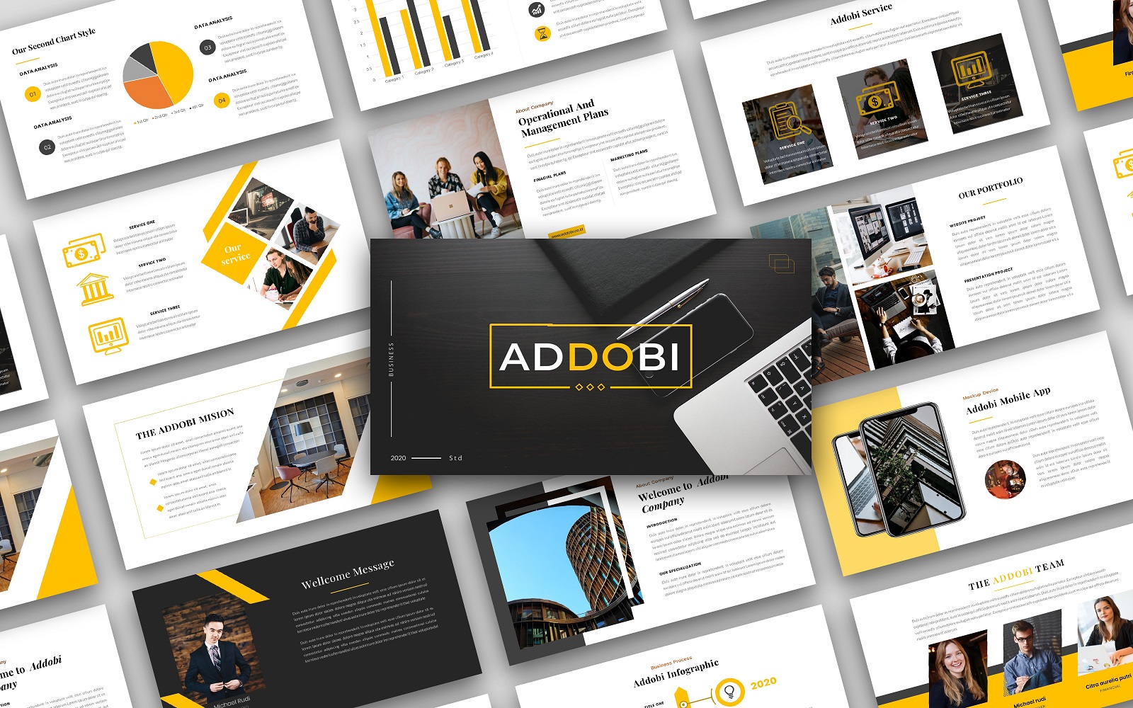 Addobi – Creative Business  Presentation PowerPoint template