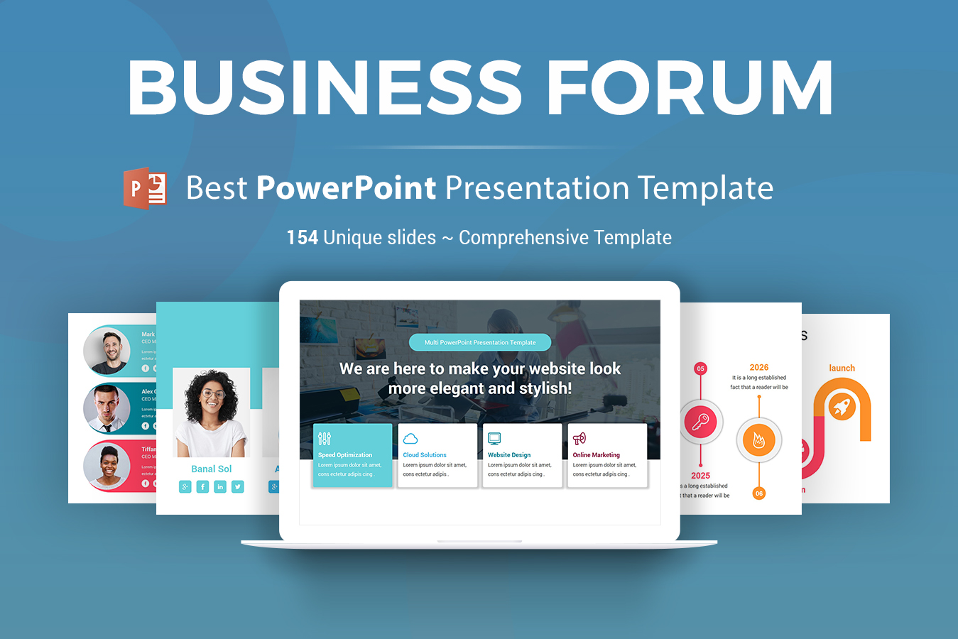 Business Forum  Presentation PowerPoint template